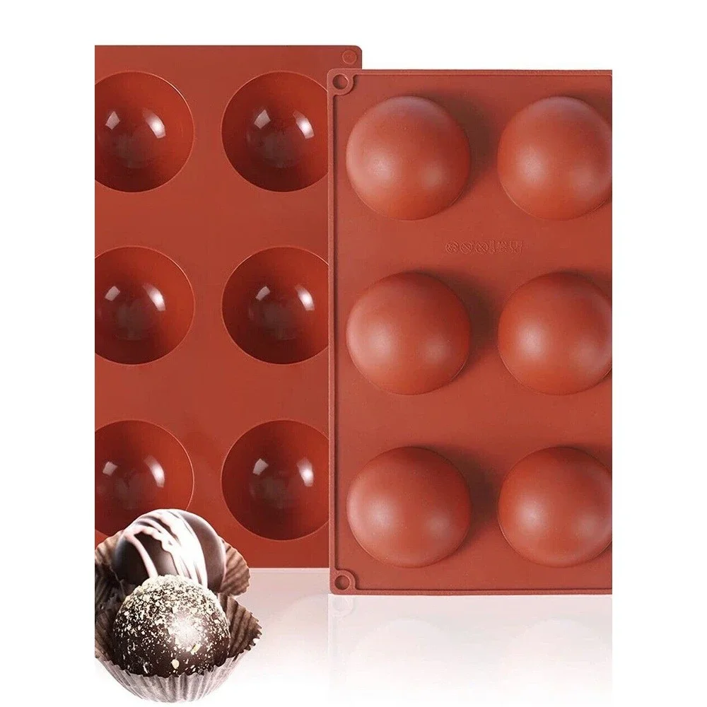 6‎ Semi-Sphere Round Silicone 3 Pk Molds Hot Chocolate Bombs Cake Baking New